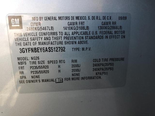 3GYFNBEY6AS512792 - 2010 CADILLAC SRX PERFORMANCE COLLECTION SILVER photo 12