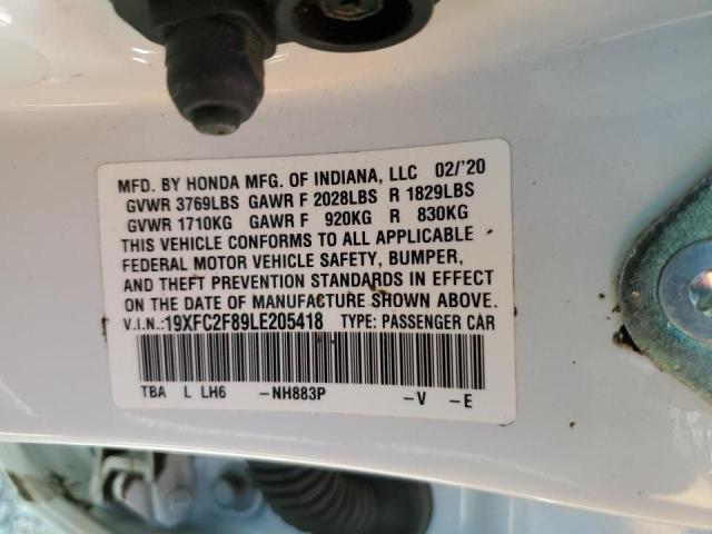 19XFC2F89LE205418 - 2020 HONDA CIVIC SPORT 白色 照片 12