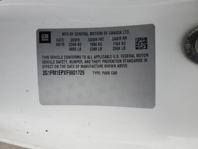 2G1FM1EPXF9801729 - 2015 CHEVROLET CAMARO ZL1 თეთრი ფოტო 13