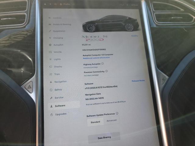 5YJSA1E42GF159962 - 2016 TESLA MODEL S أسود صورة 9