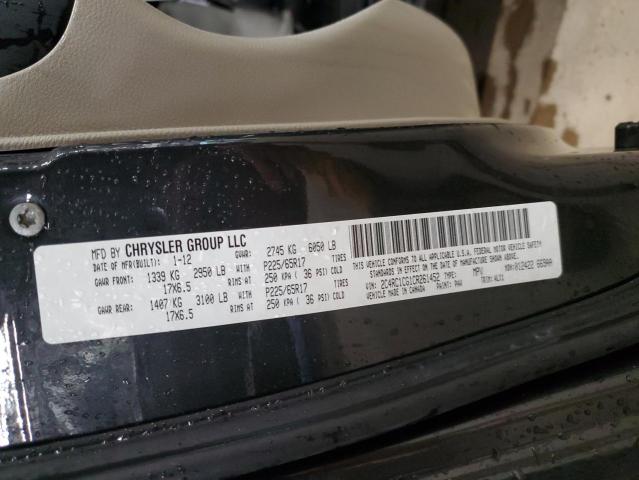 2C4RC1CG1CR261452 - 2012 CHRYSLER TOWN & COU TOURING L GRAY photo 13