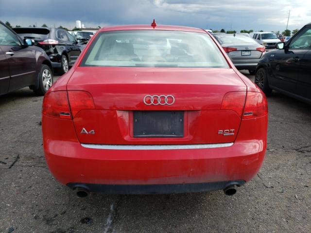 WAUDF78E17A246999 - 2007 AUDI A4 2.0T QUATTRO RED photo 6