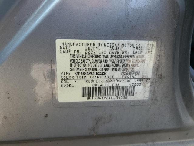 3N1AB6AP8AL634032 - 2010 NISSAN SENTRA 2.0 SILVER photo 12