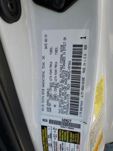 5TFRX5GN8JX113155 - 2018 TOYOTA TACOMA ACCESS CAB თეთრი ფოტო 12