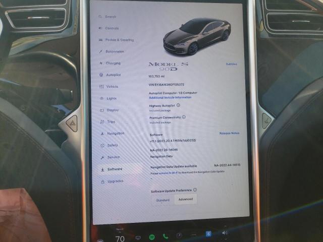 5YJSA1E26GF135372 - 2016 TESLA MODEL S ნაცრისფერი ფოტო 9