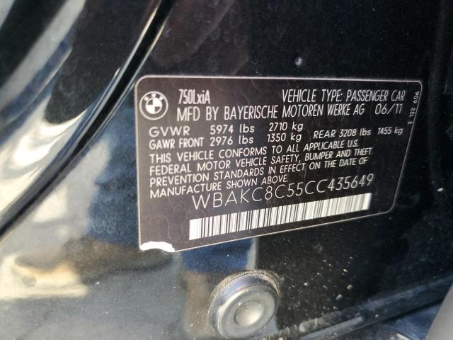 WBAKC8C55CC435649 - 2012 BMW M7 LXI BLACK photo 12