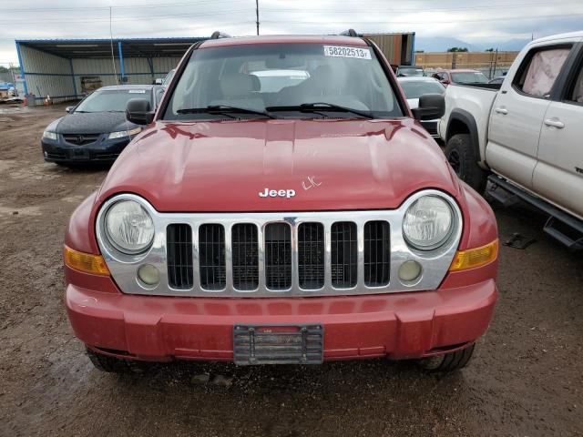 1J8GL58K16W192889 - 2006 JEEP LIBERTY LIMITED RED photo 5