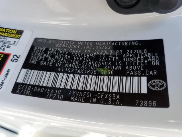 4T1G31AK1PU616056 - 2023 TOYOTA CAMRY SE NIGHT SHADE WHITE photo 12