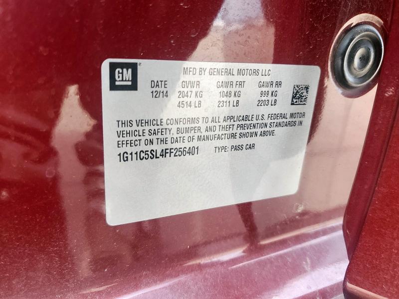 1G11C5SL4FF256401 - 2015 CHEVROLET MALIBU 1LT BURGUNDY photo 12