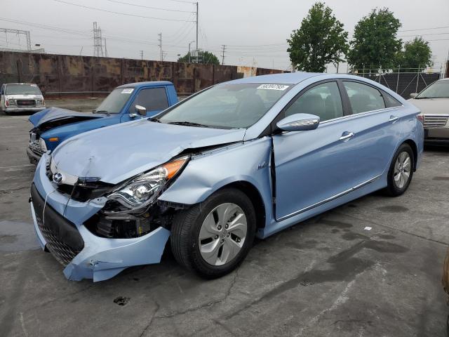 KMHEC4A4XEA117510 - 2014 HYUNDAI SONATA HYBRID BLUE photo 1