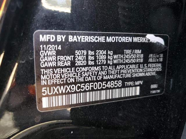 5UXWX9C56F0D54858 - 2015 BMW X3 XDRIVE28I BLACK photo 10