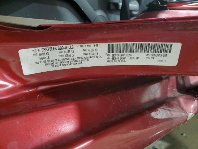 1B3CC4FB0AN109956 - 2010 DODGE AVENGER SXT RED photo 13