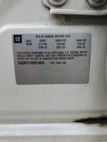 1G6DF577480214634 - 2008 CADILLAC CTS WHITE photo 12