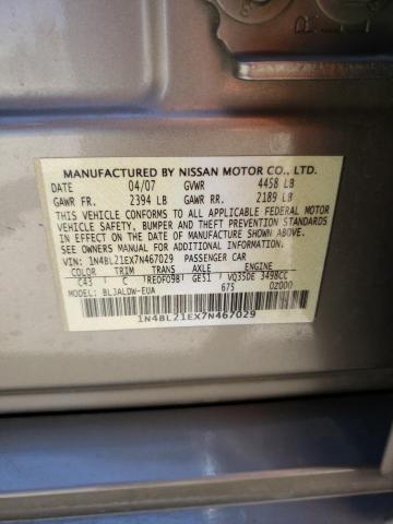 1N4BL21EX7N467029 - 2007 NISSAN ALTIMA 3.5SE GOLD photo 13