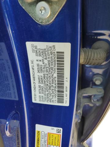 1HGCV2F39LA014779 - 2020 HONDA ACCORD SPORT ლურჯი ფოტო 12