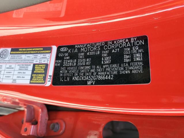 KNDJX3A52G7866442 - 2016 KIA SOUL ! RED photo 13