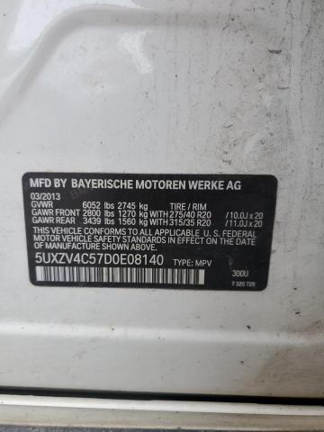 5UXZV4C57D0E08140 - 2013 BMW X5 XDRIVE35I WHITE photo 14