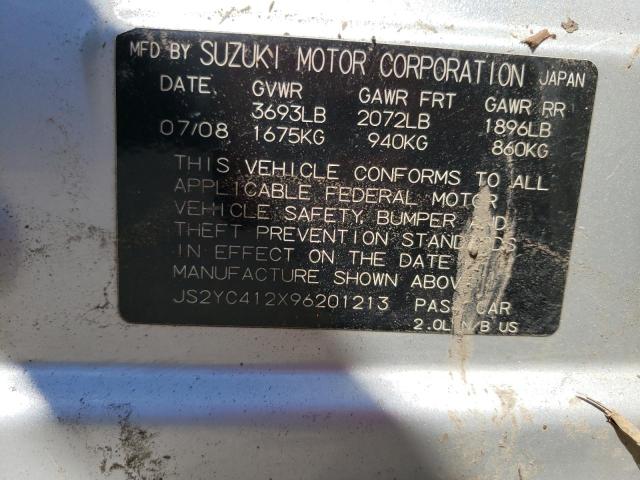JS2YC412X96201213 - 2009 SUZUKI SX4 SILVER photo 12