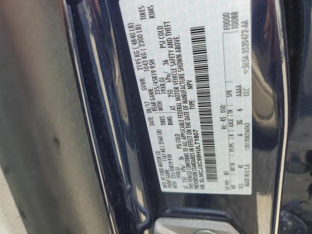 5LMCJ3C99HUL71807 - 2017 LINCOLN MKC RESERVE BLUE photo 12