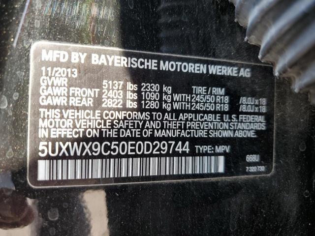 5UXWX9C50E0D29744 - 2014 BMW X3 XDRIVE28I BLACK photo 13