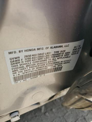 5FNYF6H16JB044704 - 2018 HONDA PILOT LX SILVER photo 14