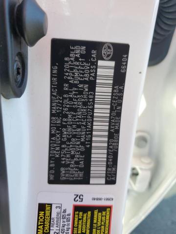 4T1G11AK0PU765483 - 2023 TOYOTA CAMRY SE NIGHT SHADE WHITE photo 12