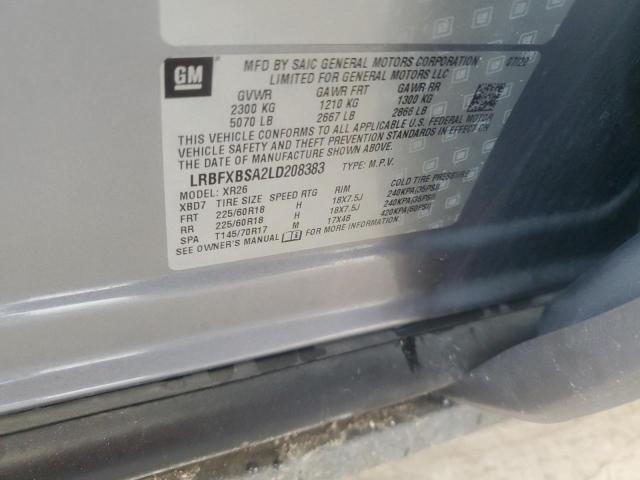 LRBFXBSA2LD208383 - 2020 BUICK ENVISION PREFERRED GRAY photo 12