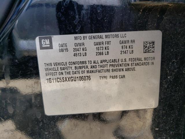 1G11C5SAXGU106076 - 2016 CHEVROLET MALIBU LIM LT 黑色 照片 12