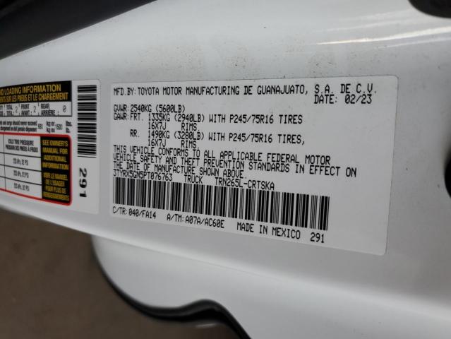 3TYRX5GN5PT076763 - 2023 TOYOTA TACOMA ACCESS CAB Weiß Foto 12