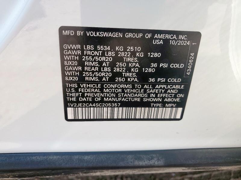 1V2JE2CA4SC205357 - 2025 VOLKSWAGEN ATLAS CROS SE Blanco foto 13