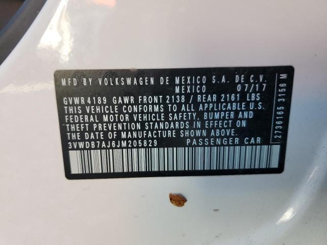 3VWDB7AJ6JM205829 - 2018 VOLKSWAGEN JETTA SE WHITE photo 12