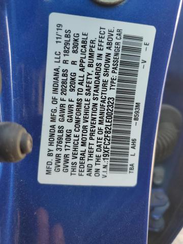 19XFC2F82LE002323 - 2020 HONDA CIVIC SPORT 蓝色 照片 12