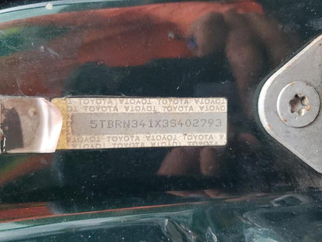 5TBRN341X3S402793 - 2003 TOYOTA TUNDRA ACCESS CAB SR5 GREEN photo 12