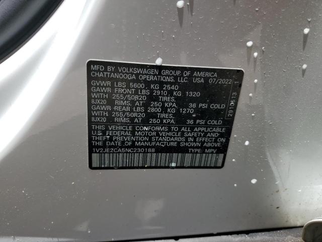 1V2JE2CA5NC230188 - 2022 VOLKSWAGEN ATLAS CROS SE Белый фото 13