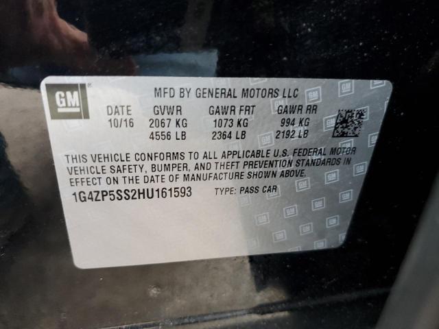 1G4ZP5SS2HU161593 - 2017 BUICK LACROSSE ESSENCE შავი ფოტო 12