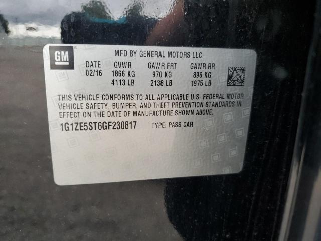 1G1ZE5ST6GF230817 - 2016 CHEVROLET MALIBU LT BLACK photo 12