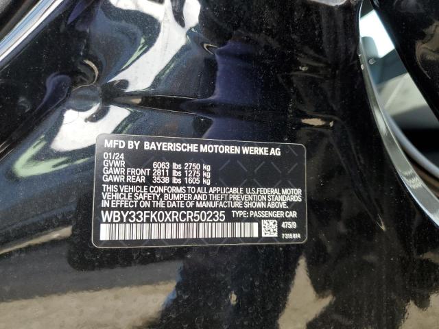 WBY33FK0XRCR50235 - 2024 BMW I5 EDRIVE 40 BLACK photo 12