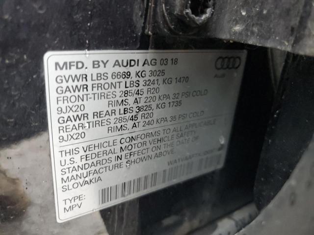 WA1VAAF7XJD037185 - 2018 AUDI Q7 PRESTIGE BLACK photo 12