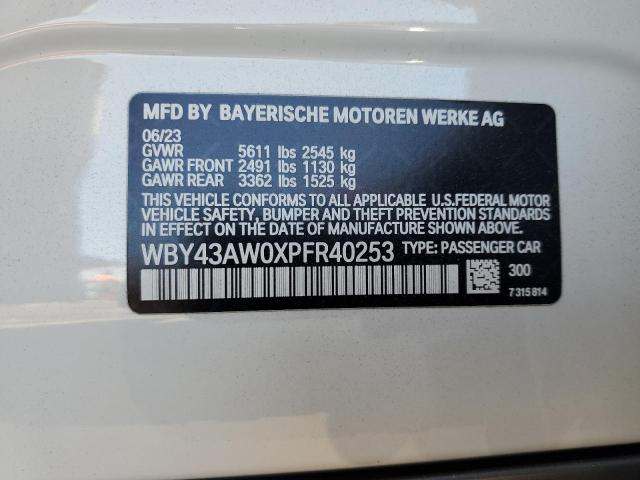WBY43AW0XPFR40253 - 2023 BMW I4 EDRIVE 35 WHITE photo 12