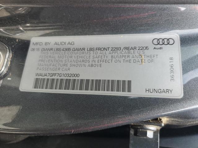 WAUA7GFF7G1032000 - 2016 AUDI A3 PREMIUM GRAY photo 12