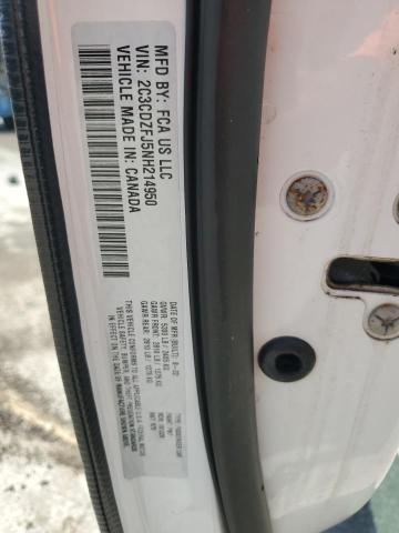 2C3CDZFJ5NH214950 - 2022 DODGE CHALLENGER R/T SCAT PACK WHITE photo 12