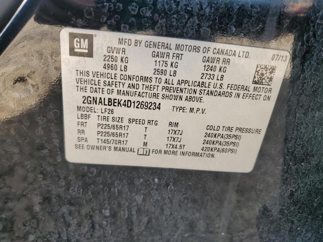 2GNALBEK4D1269234 - 2013 CHEVROLET EQUINOX LS შავი ფოტო 13