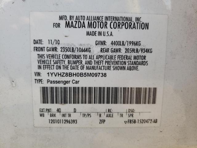 1YVHZ8BH0B5M09738 - 2011 MAZDA 6 I WHITE photo 13