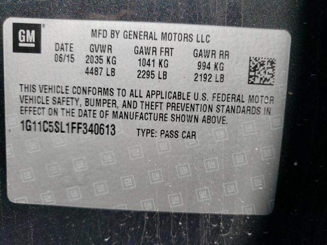 1G11C5SL1FF340613 - 2015 CHEVROLET MALIBU 1LT 灰色 照片 13