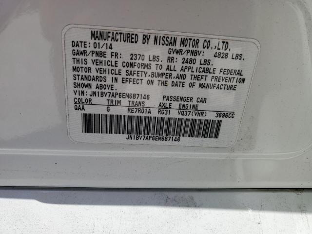 JN1BV7AP6EM687146 - 2014 INFINITI Q50 BASE WHITE photo 13