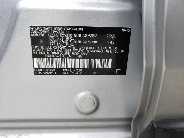 JTMDJREV6GD001244 - 2016 TOYOTA RAV4 HV LIMITED SILVER photo 12