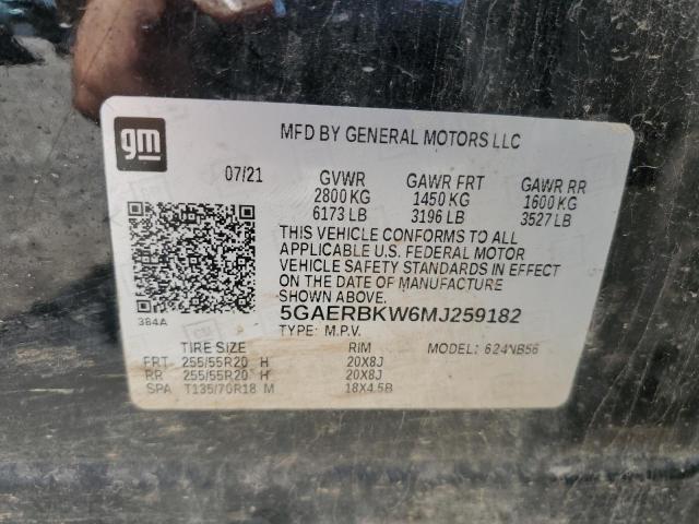 5GAERBKW6MJ259182 - 2021 BUICK ENCLAVE ESSENCE შავი ფოტო 13