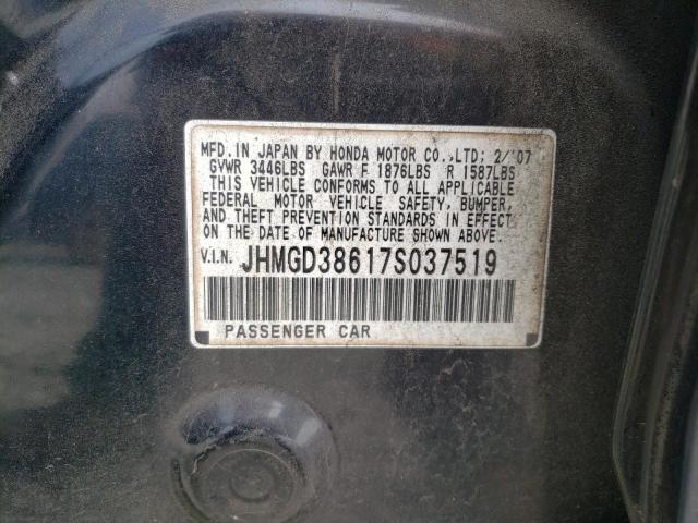 JHMGD38617S037519 - 2007 HONDA FIT S 灰色 照片 12