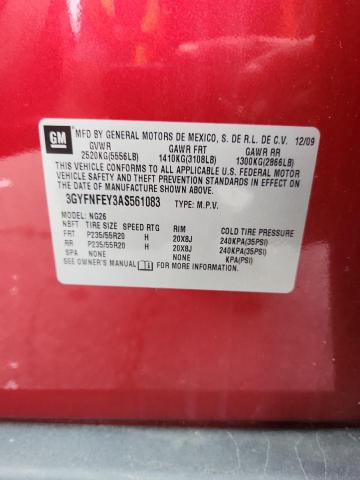 3GYFNFEY3AS561083 - 2010 CADILLAC SRX PREMIUM COLLECTION წითელი ფოტო 13