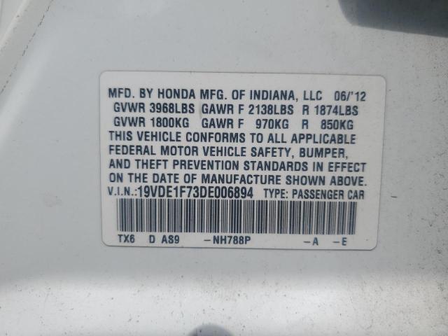 19VDE1F73DE006894 - 2013 ACURA ILX 20 TECH WHITE photo 13